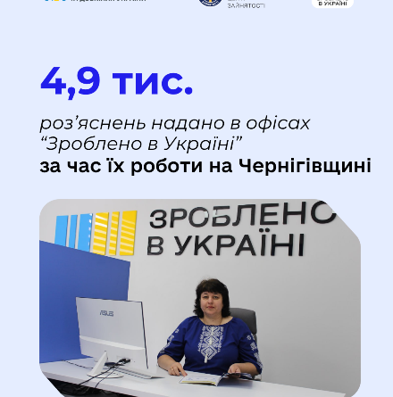 4,9 тисяч роз’яснень надано в офісах «Зроблено в Україні» за час їх роботи на Чернігівщині